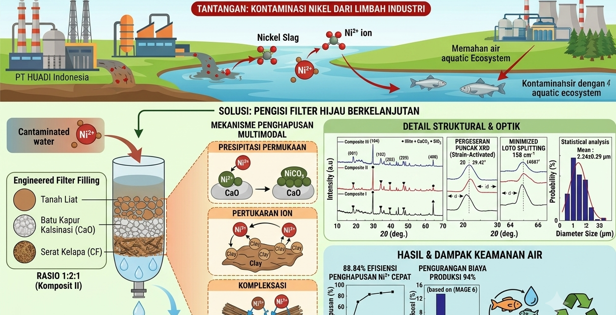 Eliminasi Cepat Ni2+ Melalui Pengisian Filter Hijau Berkelanjutan yang Direkayasa untuk Keamanan Air