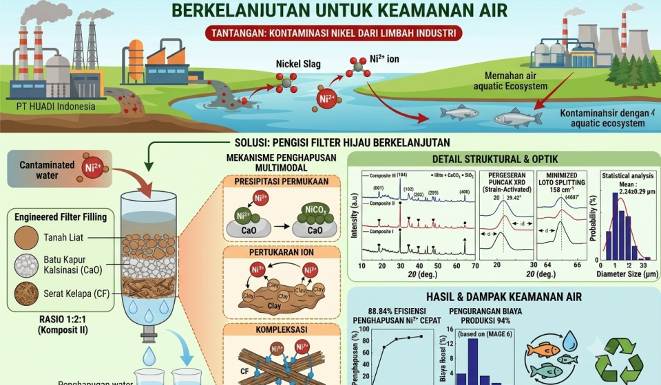Eliminasi Cepat Ni2+ Melalui Pengisian Filter Hijau Berkelanjutan yang Direkayasa untuk Keamanan Air